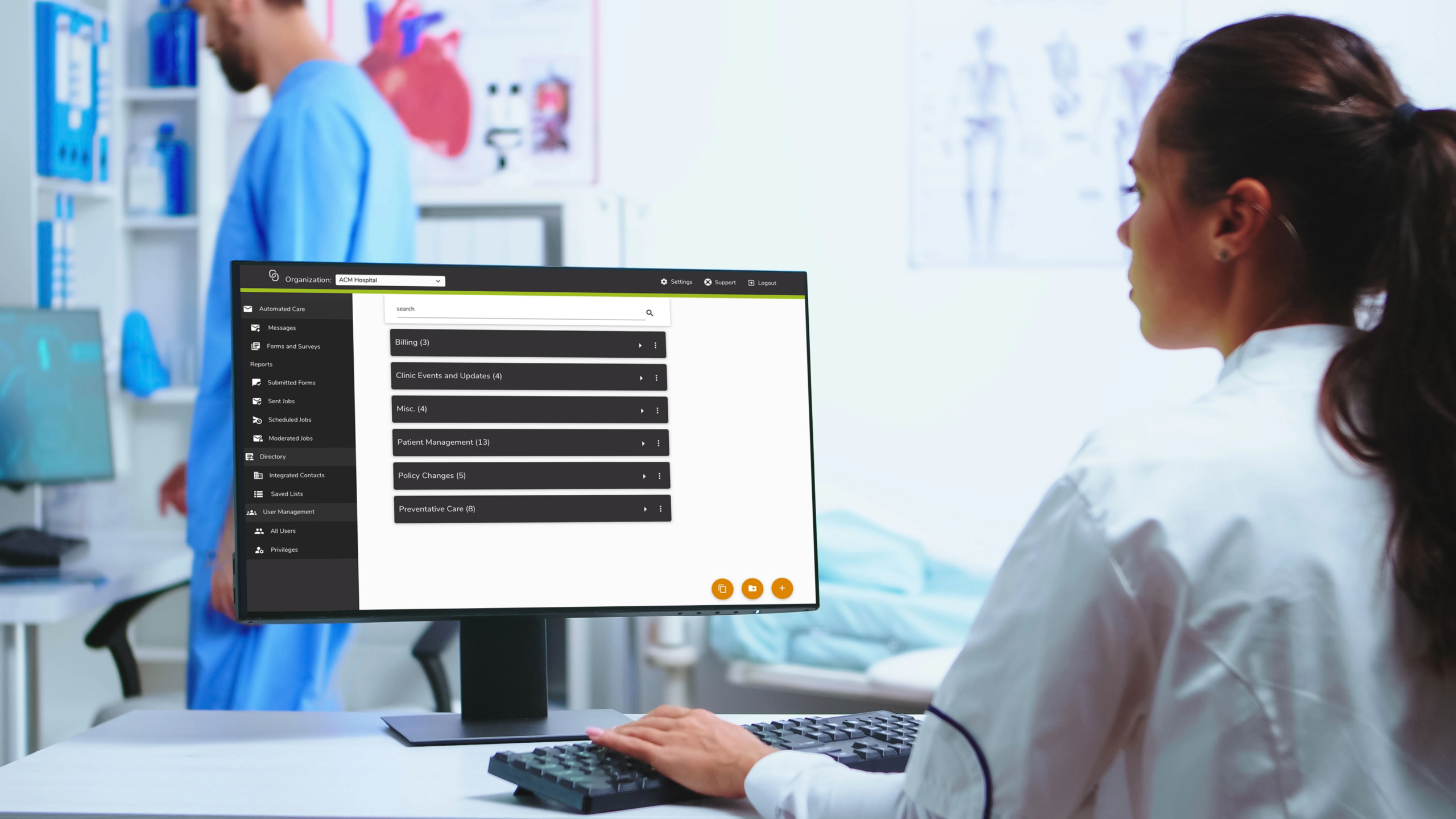 Clinician using Cliniconex platform to improve patient experience through automated care messaging