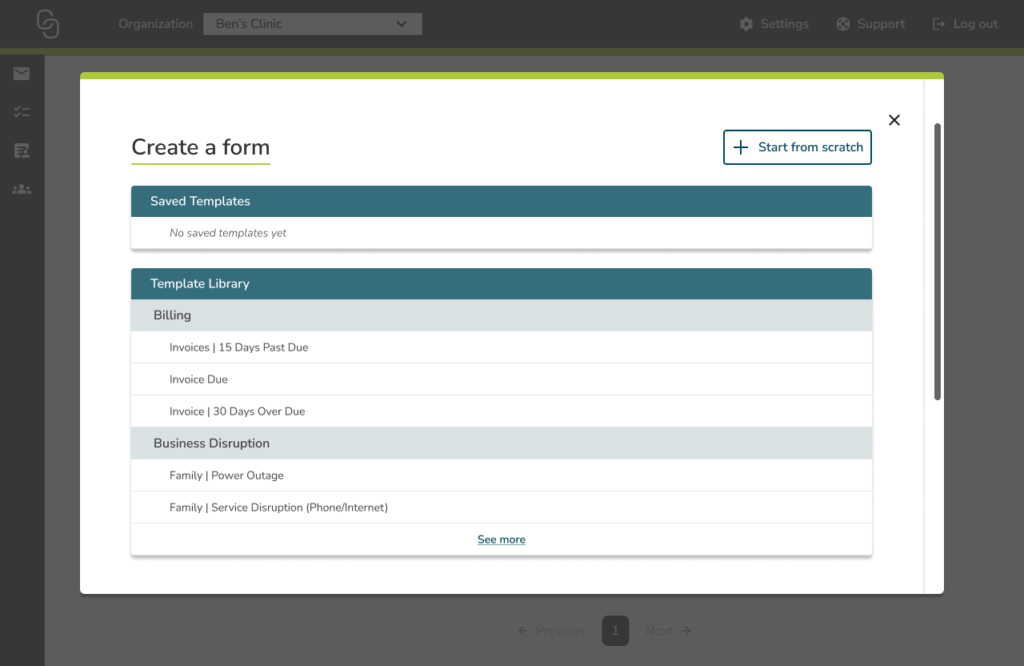 Form template library