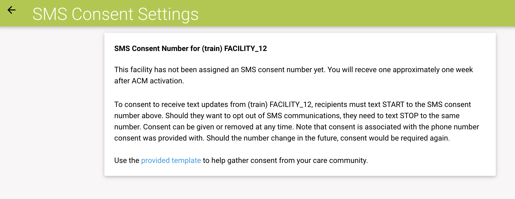 SMS consent – no number