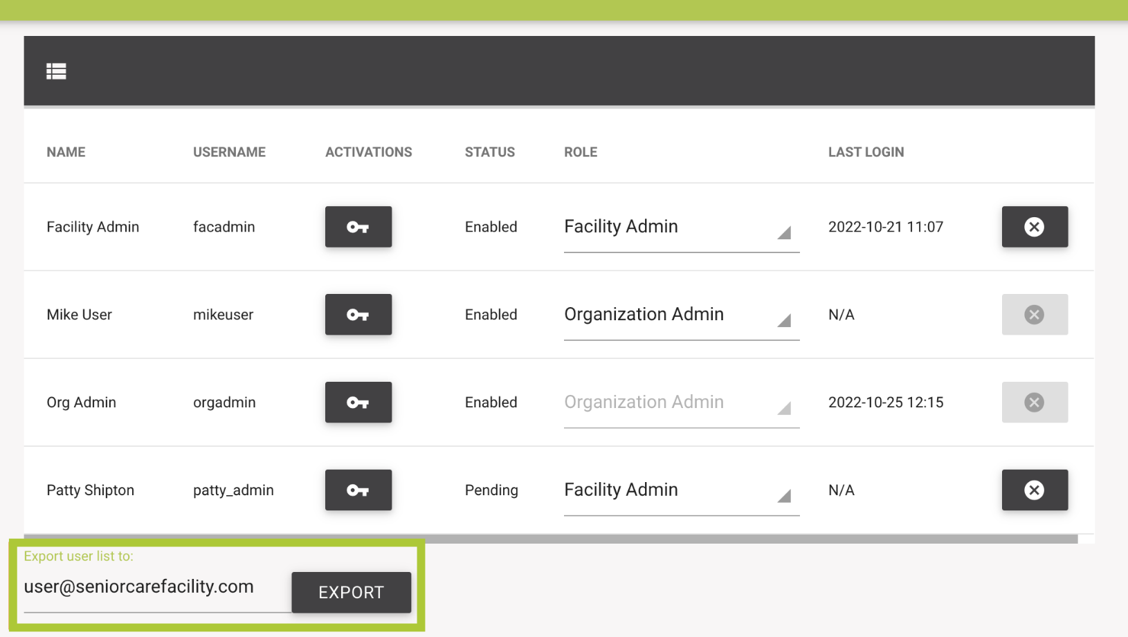 Export Lists